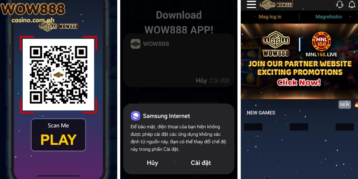 Downloading the WOW888 App on Android