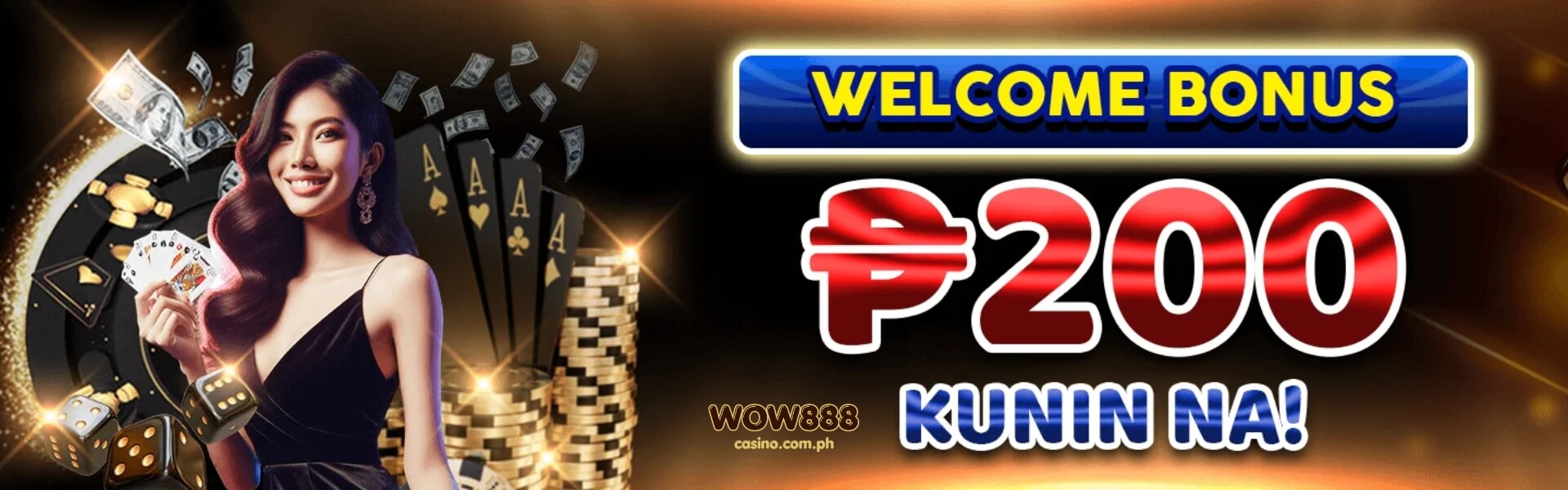 WOW888 Banner - Welcome Bonus 200 PHP